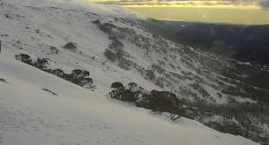 Early cloud building to the east of Thredbo this morning.